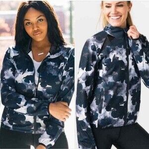 Zyia Active Blue‎ Floral Pro Trainer Workout Sporty Jacket S